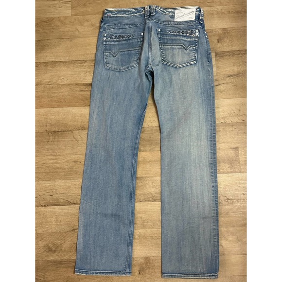 Diesel Timmen wash denim Regular straight fit jeans 34x33 studded Button fly